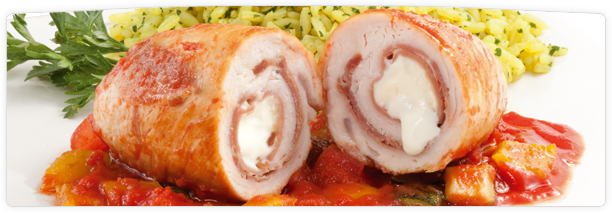 Rollitos de pollo con queso