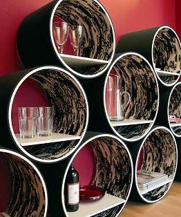 Decoración original con almacenaje circular