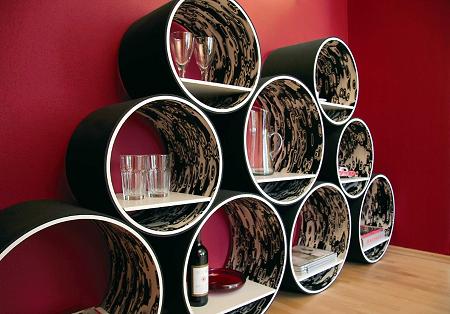 Decoración original con almacenaje circular