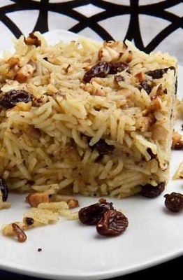 Arroz basmatí con frutos secos