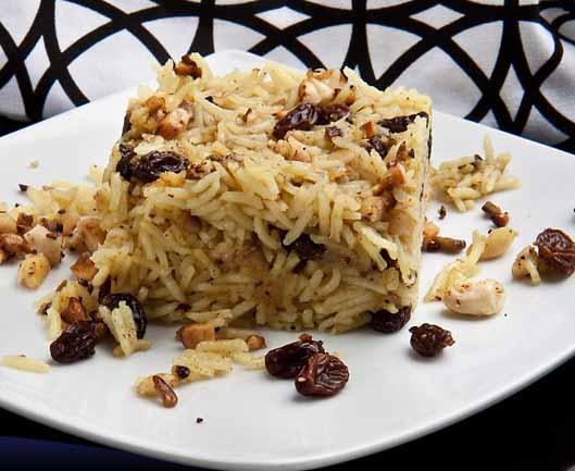 Arroz basmatí con frutos secos