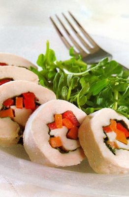 Enrrollado de pollo agridulce