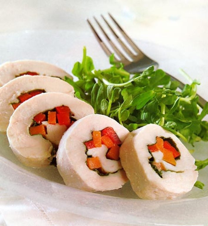 Enrrollado de pollo agridulce