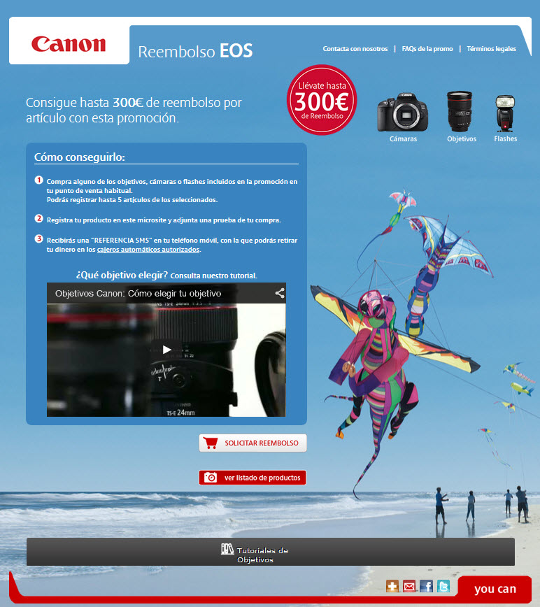 Hasta 300 euros de reembolso al comprar productos Canon